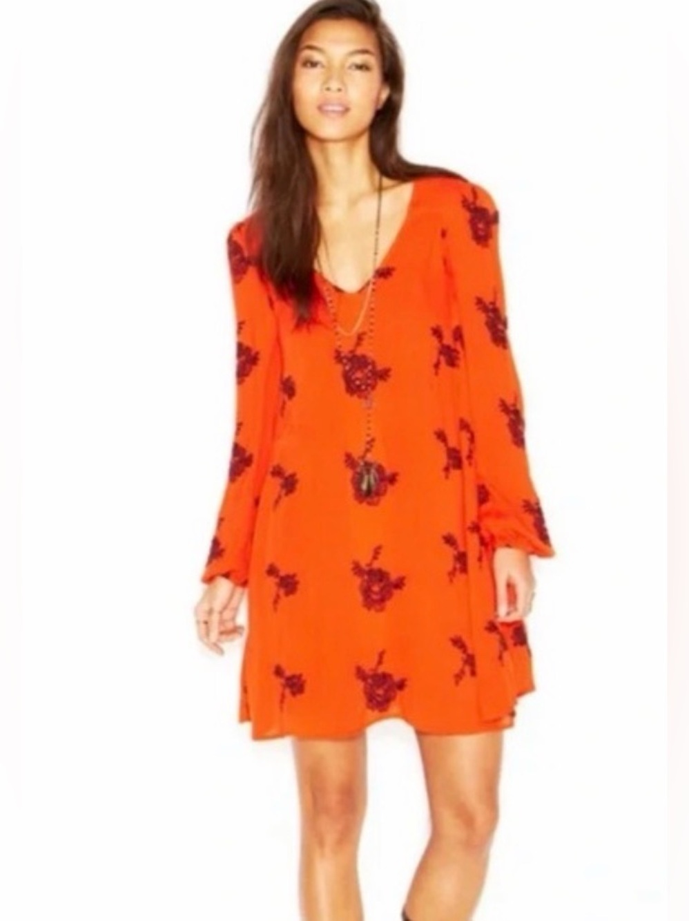 Free People XS Austin Emma Floral Embroidered Mini‎ Dress